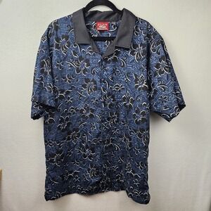 Zero Gravity Shirt Men's Size Large Blue Hawaiian Vintage Polo